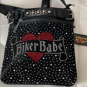Black Biker Babe shoulder purse